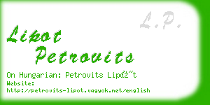 lipot petrovits business card